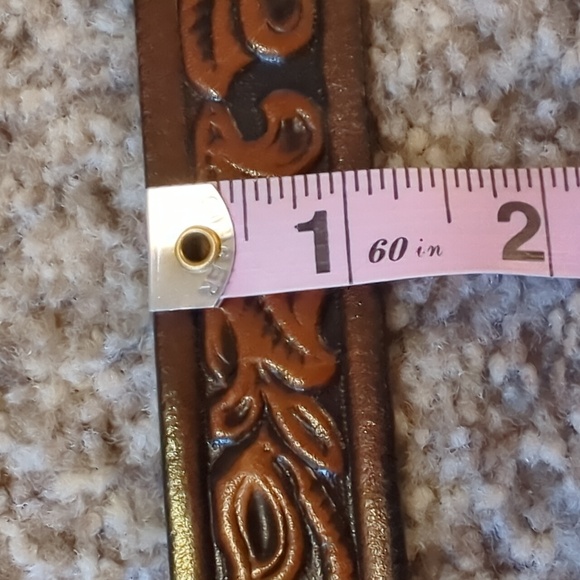 Hand Tooled Leather Belt - Picture 4 of 13